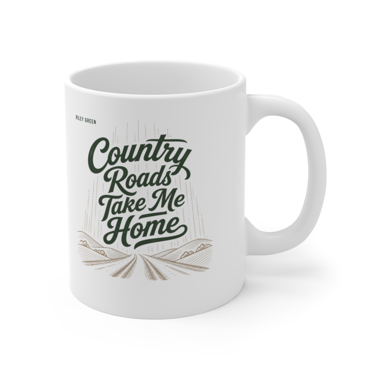 Riley Green "Country Roads Take Me Home" White Mug