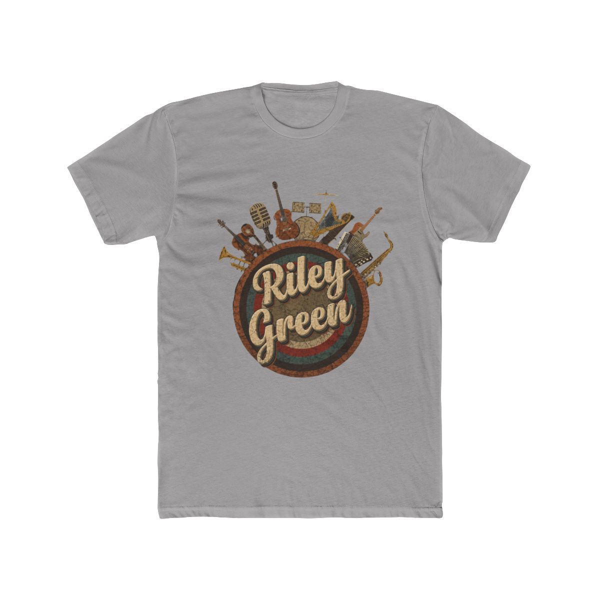 Music Tour Vintage Retro // Johnathan Riley Green T Shirt - alternate angle 2, merchandise